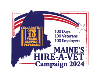 This is the 2024 Maine Hire a Vet campaign logo.